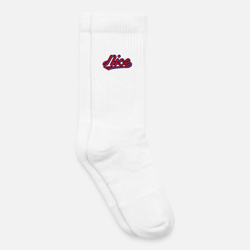 Nice Script Retro Logo Stil - Kinder Tennissocken - Weiß