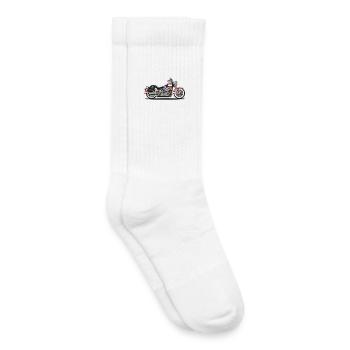 Moto Patriot américaine avec drapeau - Chaussettes de tennis bio enfant - blanc - Droite