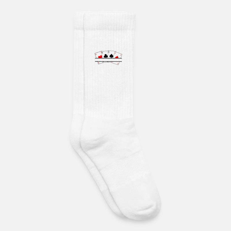 Textbanner mit vier Assen - Kinder Tennissocken - Weiß
