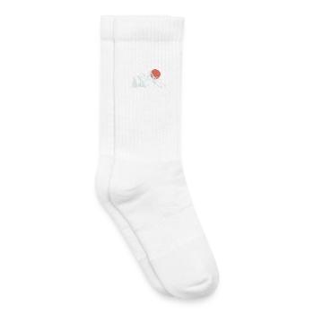 Soleil cramoisi sur les sommets enneigés - Chaussettes de tennis bio enfant - blanc - Droite