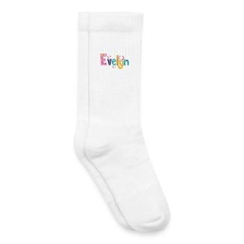 Nom personnalisé d’Evelyn - Chaussettes de tennis bio enfant - blanc - Droite