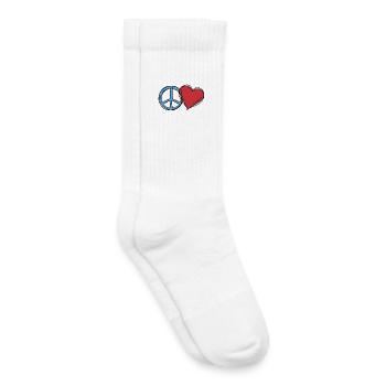 Heart World Peace Peace Peace Love Gift Idea - Kids Tennis Socks - white - Right