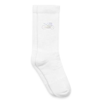 Motorrad Naked-Bike Konturen mehrfarbig - Kinder Tennissocken - Weiß - Rechts