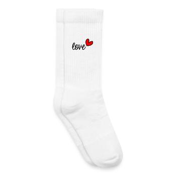 ICH LIEBE DICH. LIEBE. PAAR. GERADE VERHEIRATET. Junggesellinnenabschied - Kinder Tennissocken - Weiß - Rechts