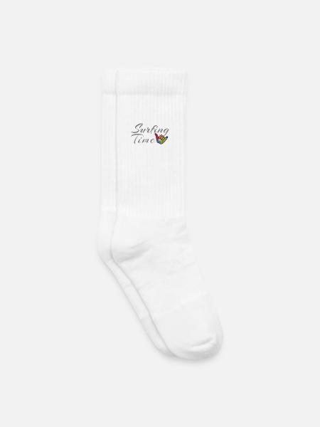Surfen, Surfen, Zeit - Kinder Tennissocken - Weiß