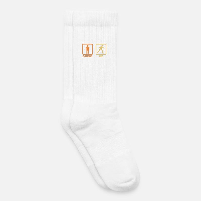 Rollschuhläufer Strichmännchen - Kinder Tennissocken - Weiß