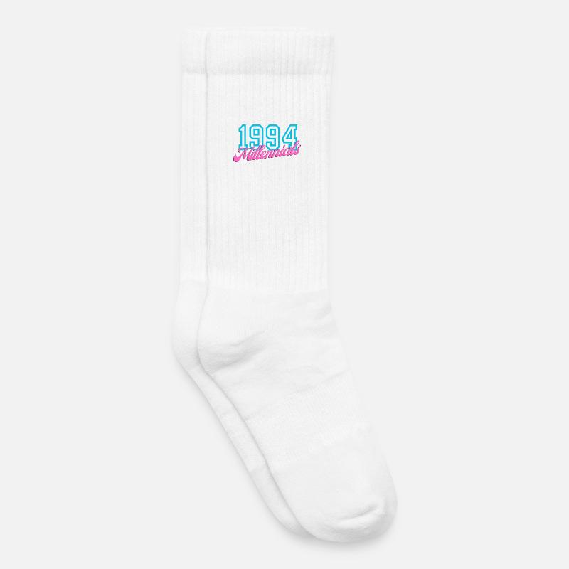 1994 Millennials Rétro Date Design - Chaussettes de tennis bio enfant - blanc