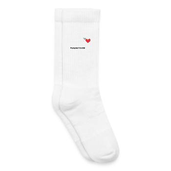 Playing heart to catch. - Kids Tennis Socks - white - Right