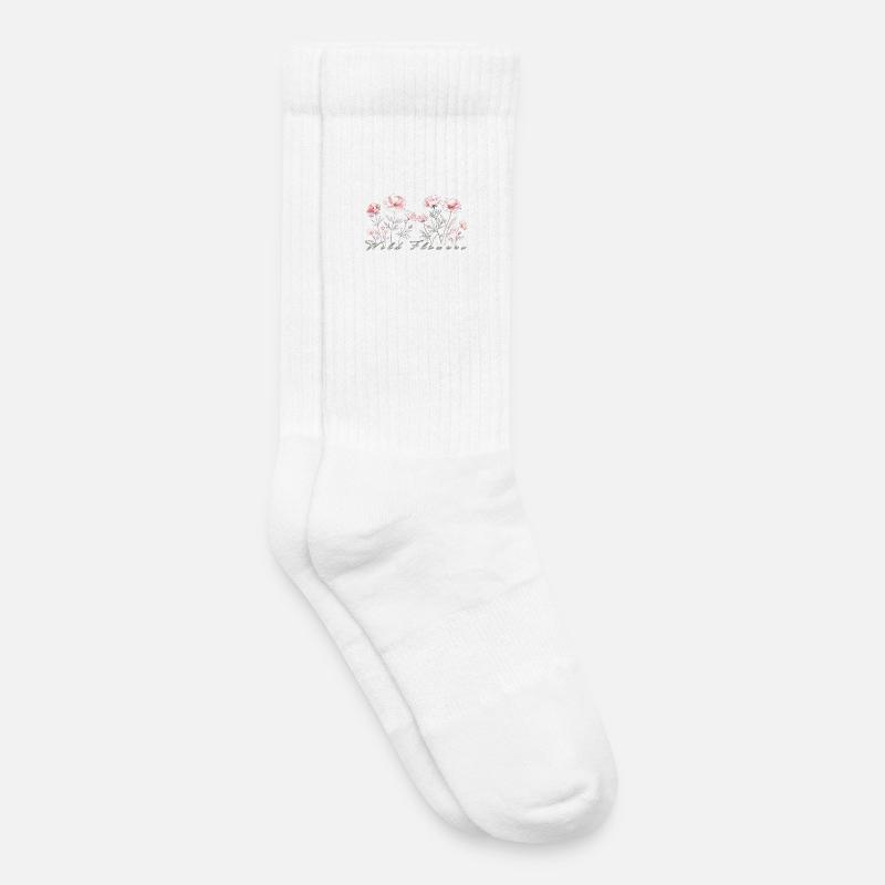 Wilde Blumen - Kinder Tennissocken - Weiß