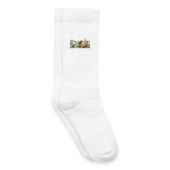Balade à vélo entre amis - Chaussettes de tennis bio enfant - blanc - Droite