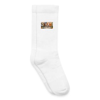 Zwei Schweinchen im Glück Glücksschwein Paare - Kinder Tennissocken - Weiß - Rechts