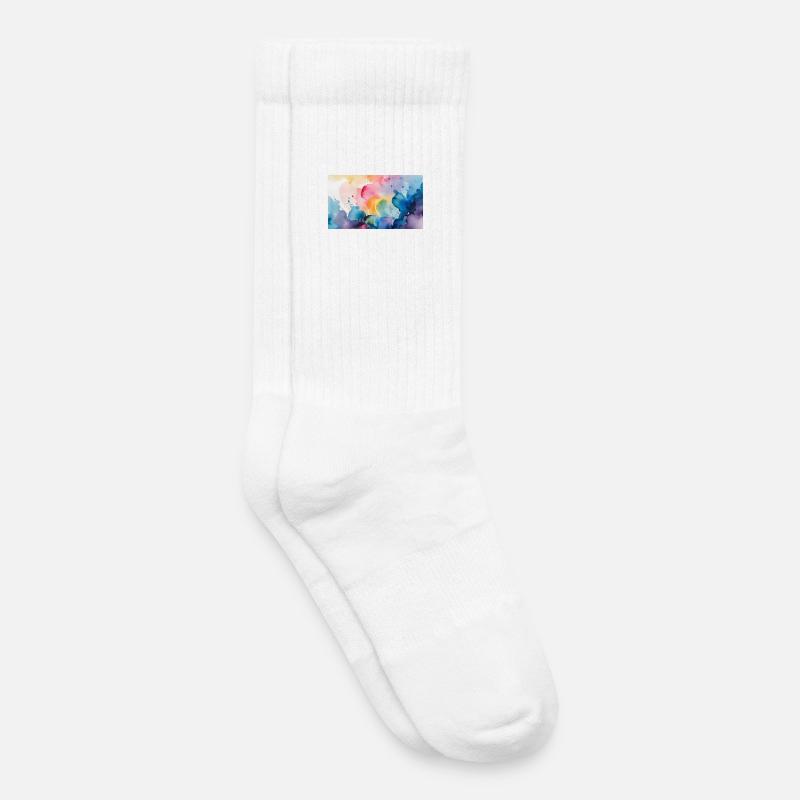 Aquarellfarben Explosion Kunst Design - Kinder Tennissocken - Weiß