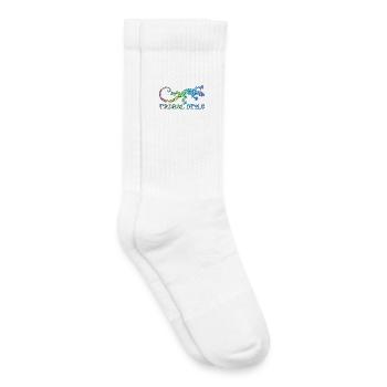 Lézard arc en ciel de Polynésie - Chaussettes de tennis bio enfant - blanc - Droite