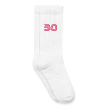 30. 30 ANS. 30e ANNIVERSAIRE. ANNIVERSAIRE 30 ANS. - Chaussettes de tennis bio enfant - blanc - Droite
