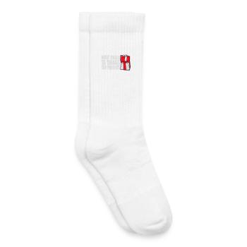Most Likely to Shake the Presents Christmas Fun - Kids Tennis Socks - white - Right