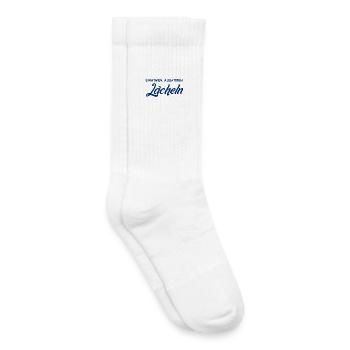 Einatmen - Ausatmen - Lächeln - Kinder Tennissocken - Weiß - Rechts