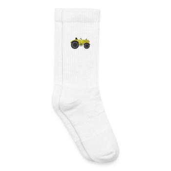 tracteur - Chaussettes de tennis bio enfant - blanc - Droite