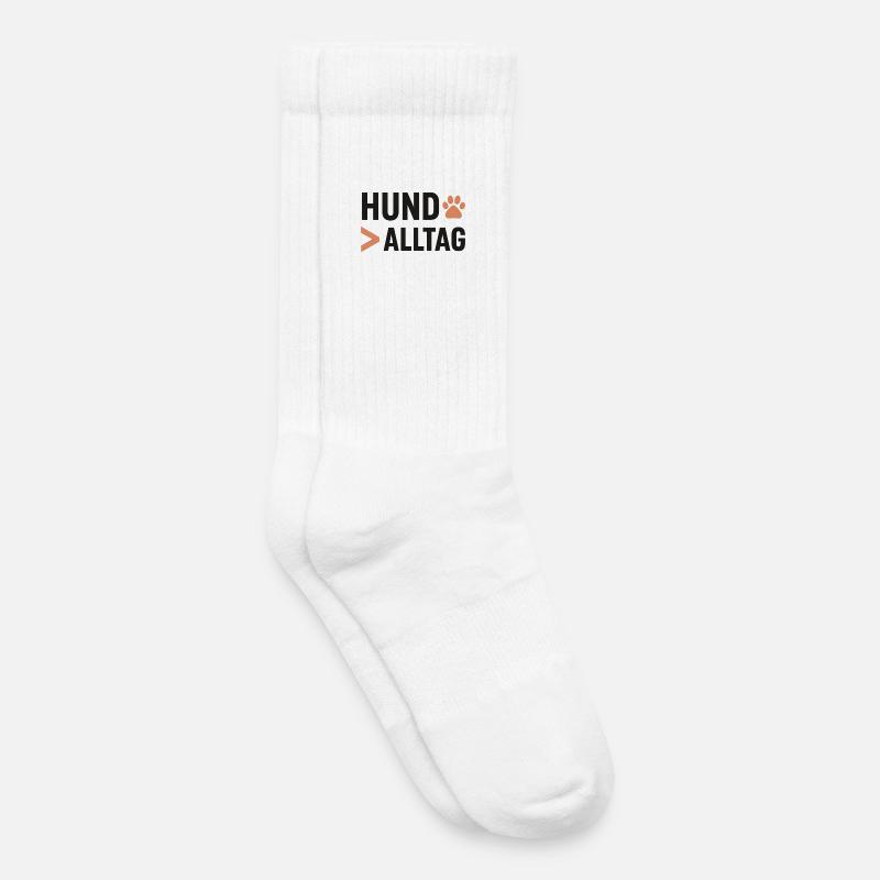 Hund Alltag Pfotenkunst Logo - Kinder Tennissocken - Weiß