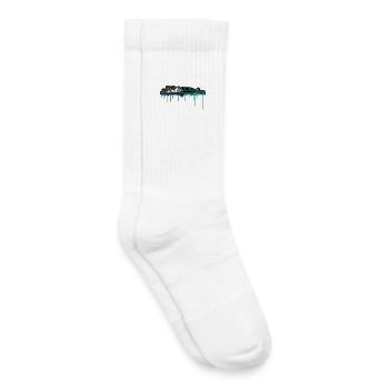 Impression néon de Sydney Skyline - Chaussettes de tennis bio enfant - blanc - Droite
