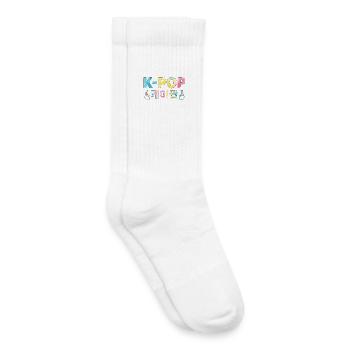 K Pop Korean Hangul Finger Heart - Kids Tennis Socks - white - Right