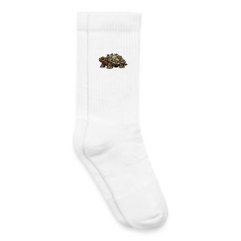 Earth tortoise – animal from nature - Kids Tennis Socks - white - Right