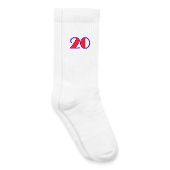 20. 20th ANNIVERSARY. 20 YEARS ANNIVERSARY. 20 YEARS. - Kids Tennis Socks - white - Right
