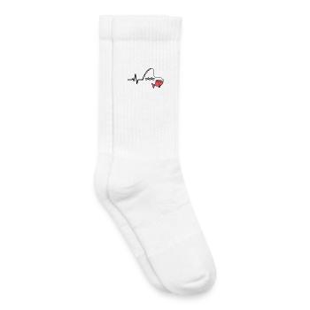 ECG Fishing Rod Fish Outline - Kids Tennis Socks - white - Right