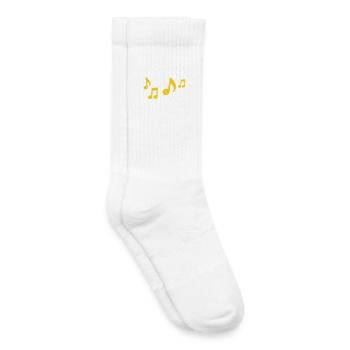 Gelbe Musiknoten Kontrast - Kinder Tennissocken - Weiß - Rechts