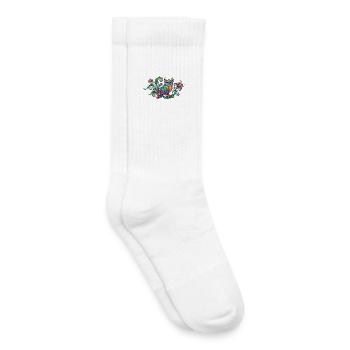 Bunte Eule im Floralen Muster Kunst Design Motiv - Kinder Tennissocken - Weiß - Rechts