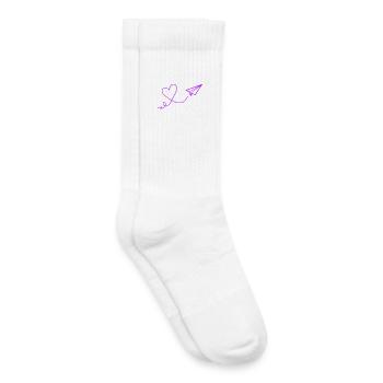 Illustration de vol en papier de vol cardiaque - Chaussettes de tennis bio enfant - blanc - Droite