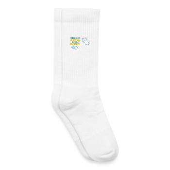 Nicht langsam – gründlich zielen - Kinder Tennissocken - Weiß - Rechts