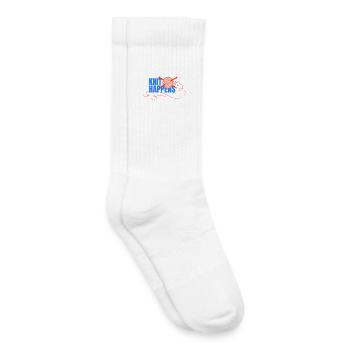 Knit Happens Logo Knit Design - Kids Tennis Socks - white - Right