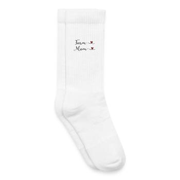 Maman de la ferme - Chaussettes de tennis bio enfant - blanc - Droite