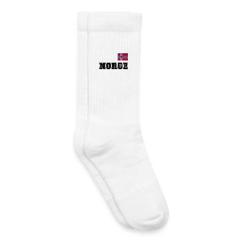 NORWEGN - NORGE Trikot Look - Flagge auf der Brust - Kinder Tennissocken - Weiß - Rechts