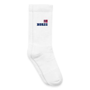 NORWAY - NOREG jersey look - flag on the chest - Kids Tennis Socks - white - Right