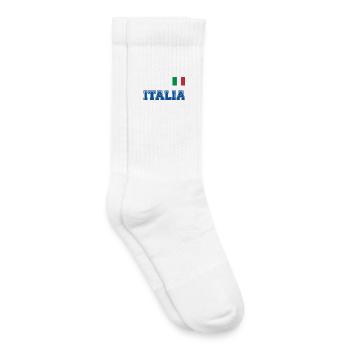 Italien Trikot Look - ITALIA mit Flagge Fahne - Kinder Tennissocken - Weiß - Rechts