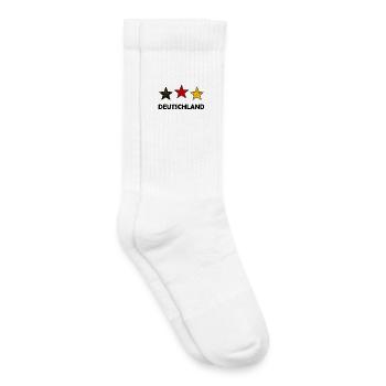 Drei farbige Sterne Deutschland - Kinder Tennissocken - Weiß - Rechts