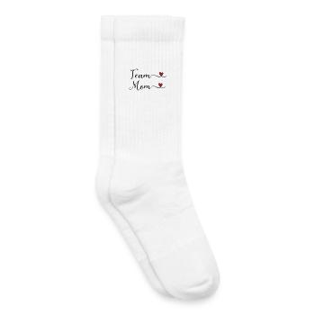 Team Mom cute Typography Design with a Heart - Kinder Tennissocken - Weiß - Rechts