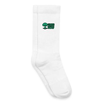 Arbre Racine Climat Logo de la nature - Chaussettes de tennis bio enfant - blanc - Droite
