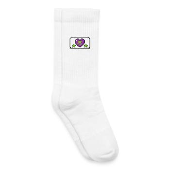Pixel Herz Rahmen Grafik - Kinder Tennissocken - Weiß - Rechts
