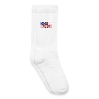 Indian skull and American flag - Kids Tennis Socks - white - Right