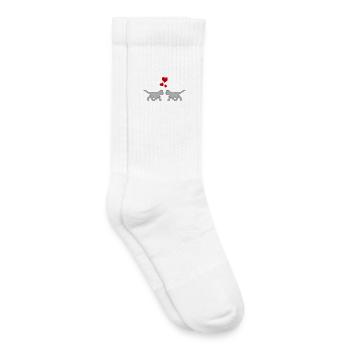 katze_verliebt_02 - Kids Tennis Socks - white - Right