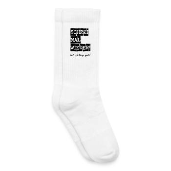 Schrei mal wieder! lustig Spruch Geschenk - Kinder Tennissocken - Weiß - Rechts
