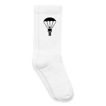 6061912 125958675 parachutistes - Chaussettes de tennis bio enfant - blanc - Droite