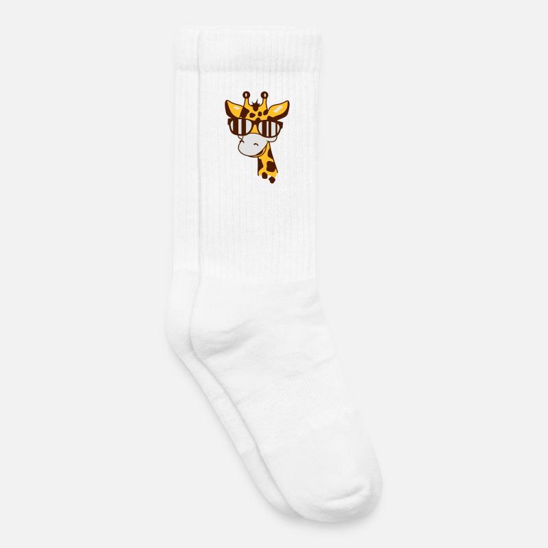 Giraffe mit einer coolen Sonnenbrille - Kinder Tennissocken - Weiß