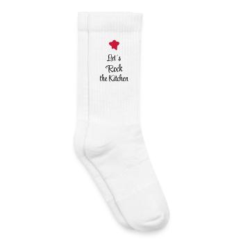 cuisinier - Chaussettes de tennis bio enfant - blanc - Droite