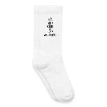 garder le volley-ball calme et amour / volley-ball d'amour - Chaussettes de tennis bio enfant - blanc - Droite