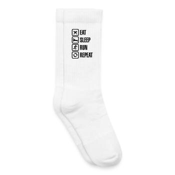 Eat sleep run repeat - Kinder Tennissocken - Weiß - Rechts