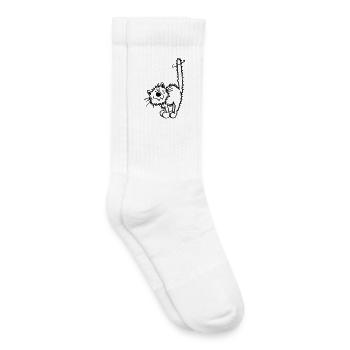 Drôle Chat - Chaussettes de tennis bio enfant - blanc - Droite