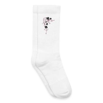 Fleurs avec ornement en filigrane. - Chaussettes de tennis bio enfant - blanc - Droite